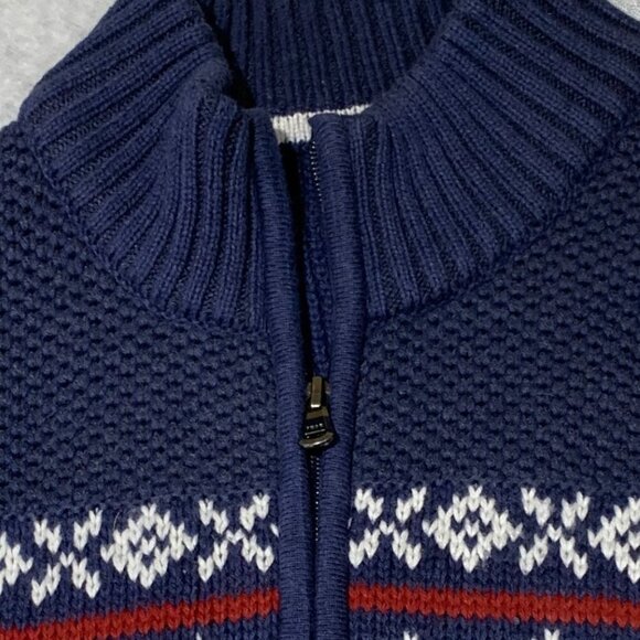 Fair Isle Quarter Zip Men's Sweater Size XL - Picture 4 of 8